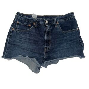Levi's Women's 501 High Rise Cut-Off Denim Shorts W32 Raw Edge